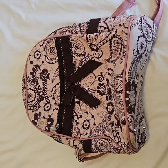Pink and Brown Paisley Backpack - Picture 1 of 14